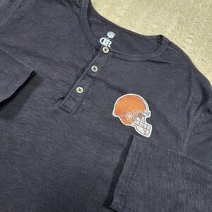 Cleveland Browns Shirt Men Large NFL X Darius Rucker Henley Cotton Black